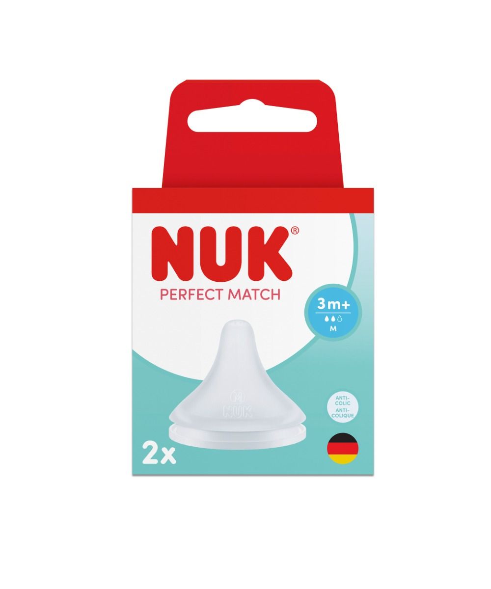 Nuk Perfect Match Силиконови биберони за деца над 3 месеца х2 броя, размер M