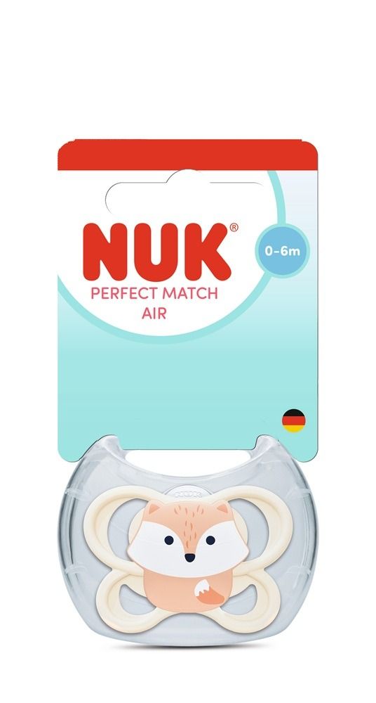 Nuk Perfect Match Air Силиконова залъгалка за деца от 0 до 6 месеца х1 брой, Лисица