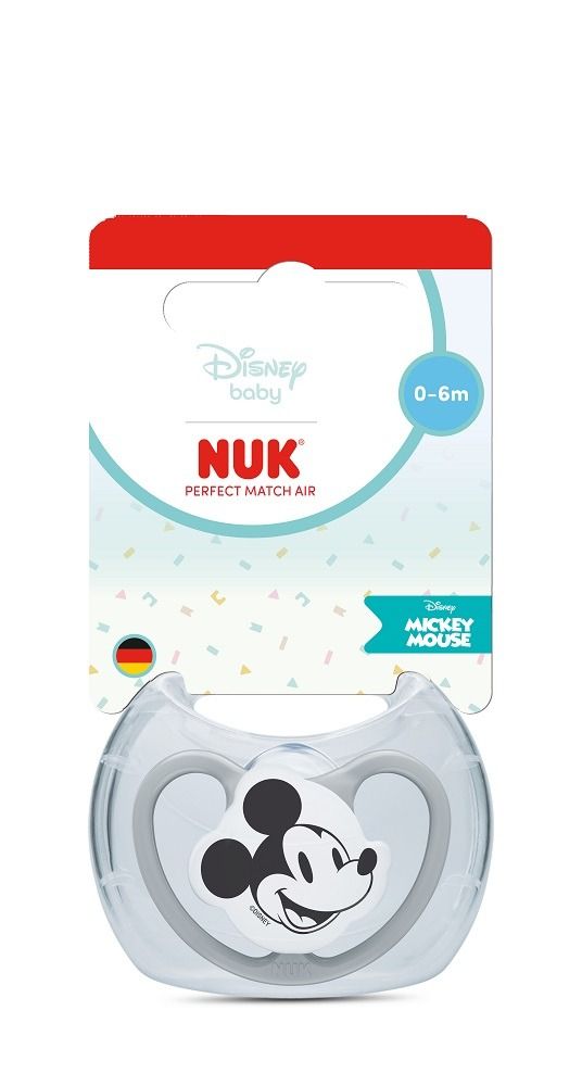 Nuk Perfect Match Air Силиконова залъгалка за деца от 0 до 6 месеца х1 брой, Мики