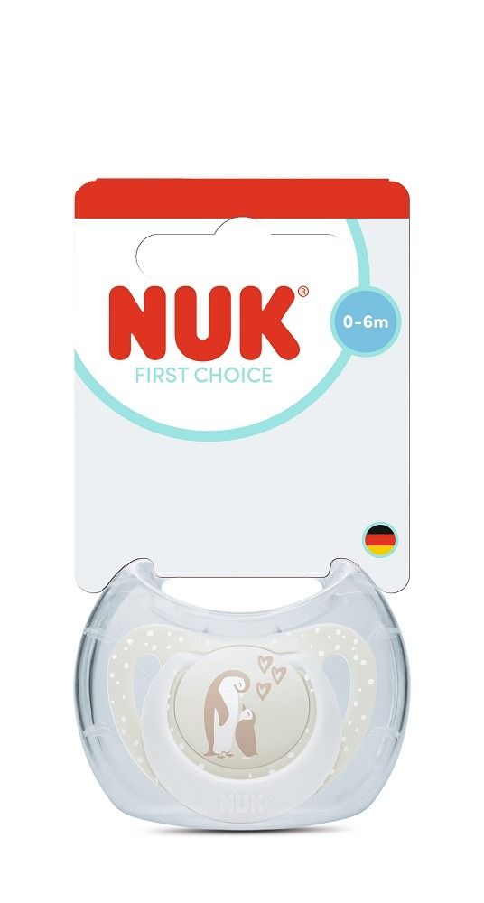 Nuk First Choice Силиконова залъгалка за деца от 0 до 6 месеца х1 брой, Пингвин