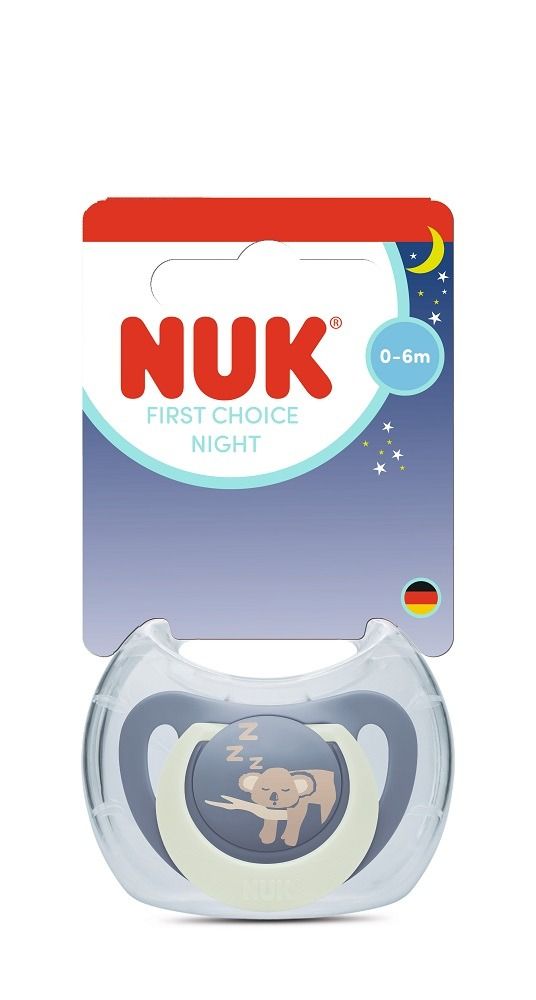 Nuk First Choice Night Силиконова залъгалка за деца от 0 до 6 месеца х1 брой, Коала