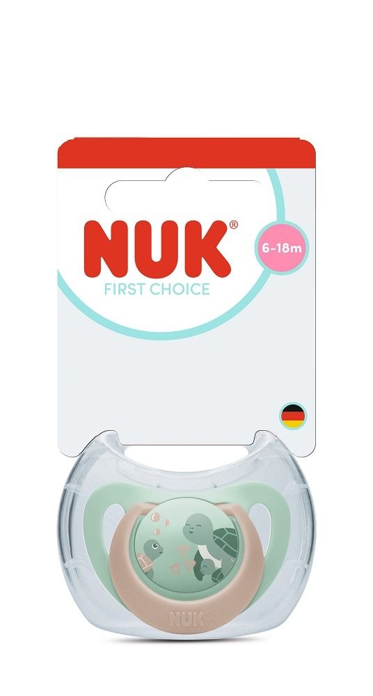 Nuk First Choice Силиконова залъгалка за деца от 6 до 18 месеца х1 брой, костенурка