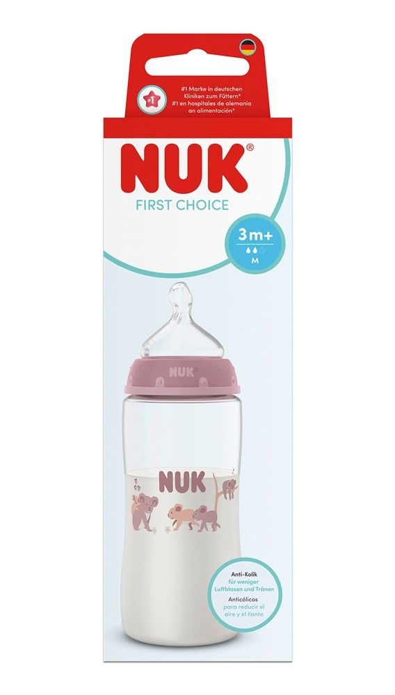 Nuk First Choice Шише за хранене за деца над 3 месеца х300 мл, Коала