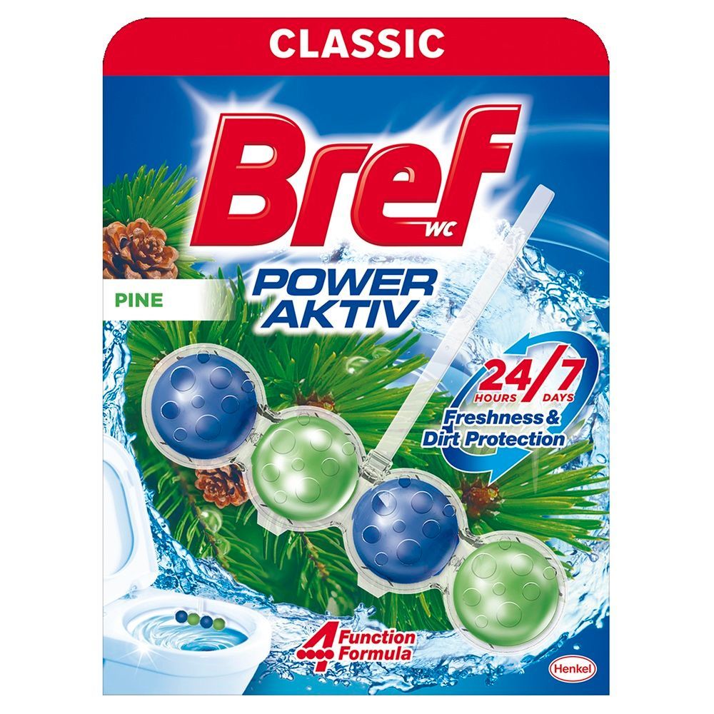 Bref WC Power Activ 4 Твърдо тоалетно блокче с аромат на бор х1 бр