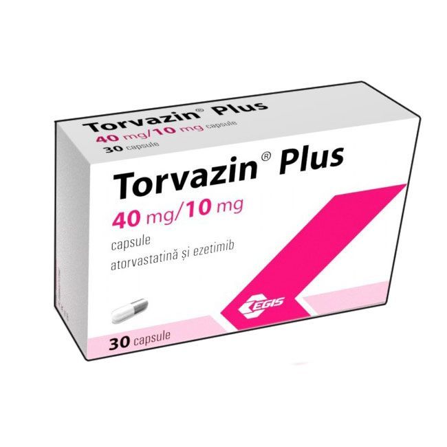 Торвазин Плюс 40 mg/10 mg х30 твърди капсули Egis