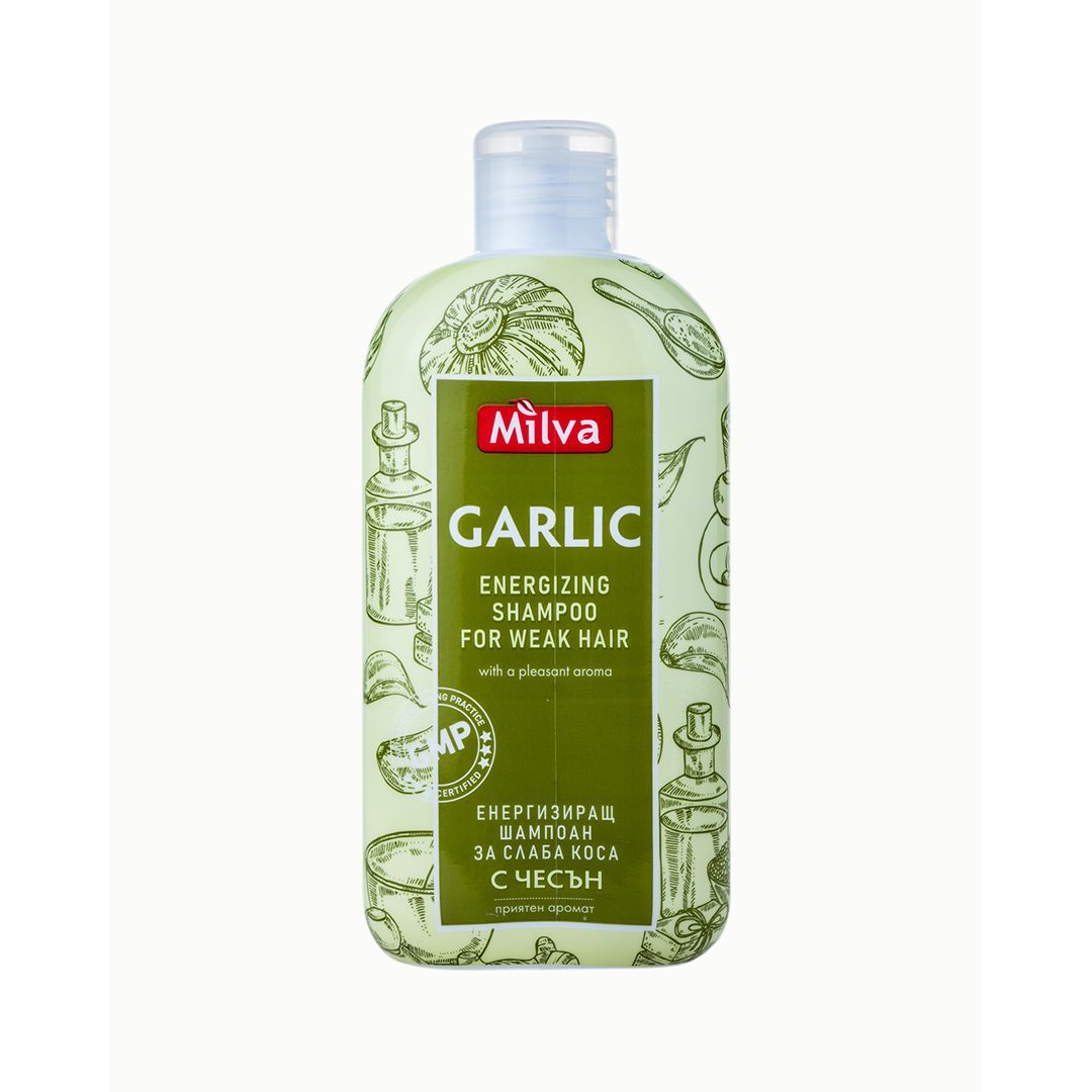 Milva Garlic Енергизиращ шампоан за слаба коса с чесън x200 мл