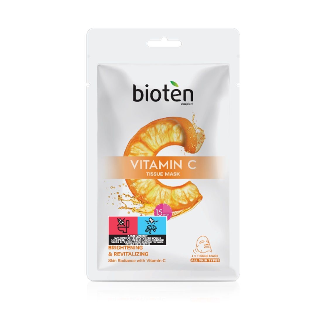 Bioten Vitamin C Изсветляваща и ревитализираща маска за лице за дехидратирана кожа x1 брой