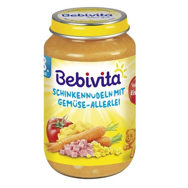 Bebivita Пюре паста с шунка и зеленчуци от 8 месечна възраст х220 грама
