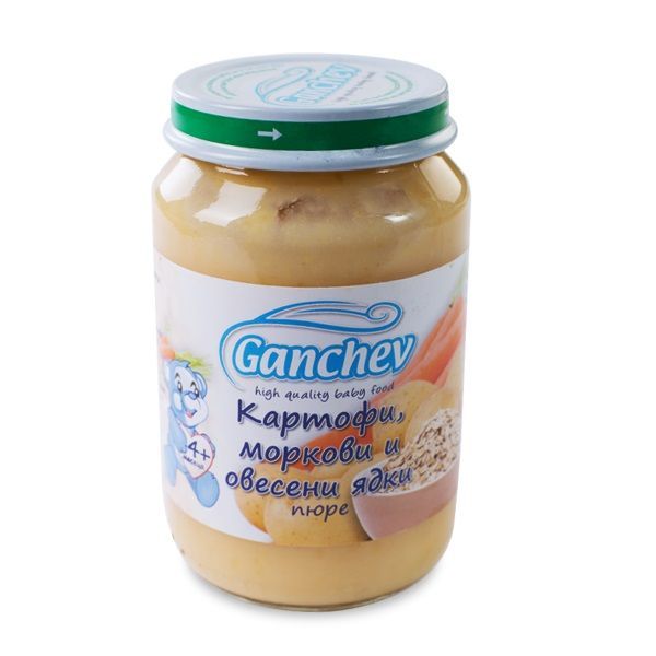 Ganchev Пюре картофи, моркови и овесени ядки за бебета и деца над 4 месечна възраст х190 грама