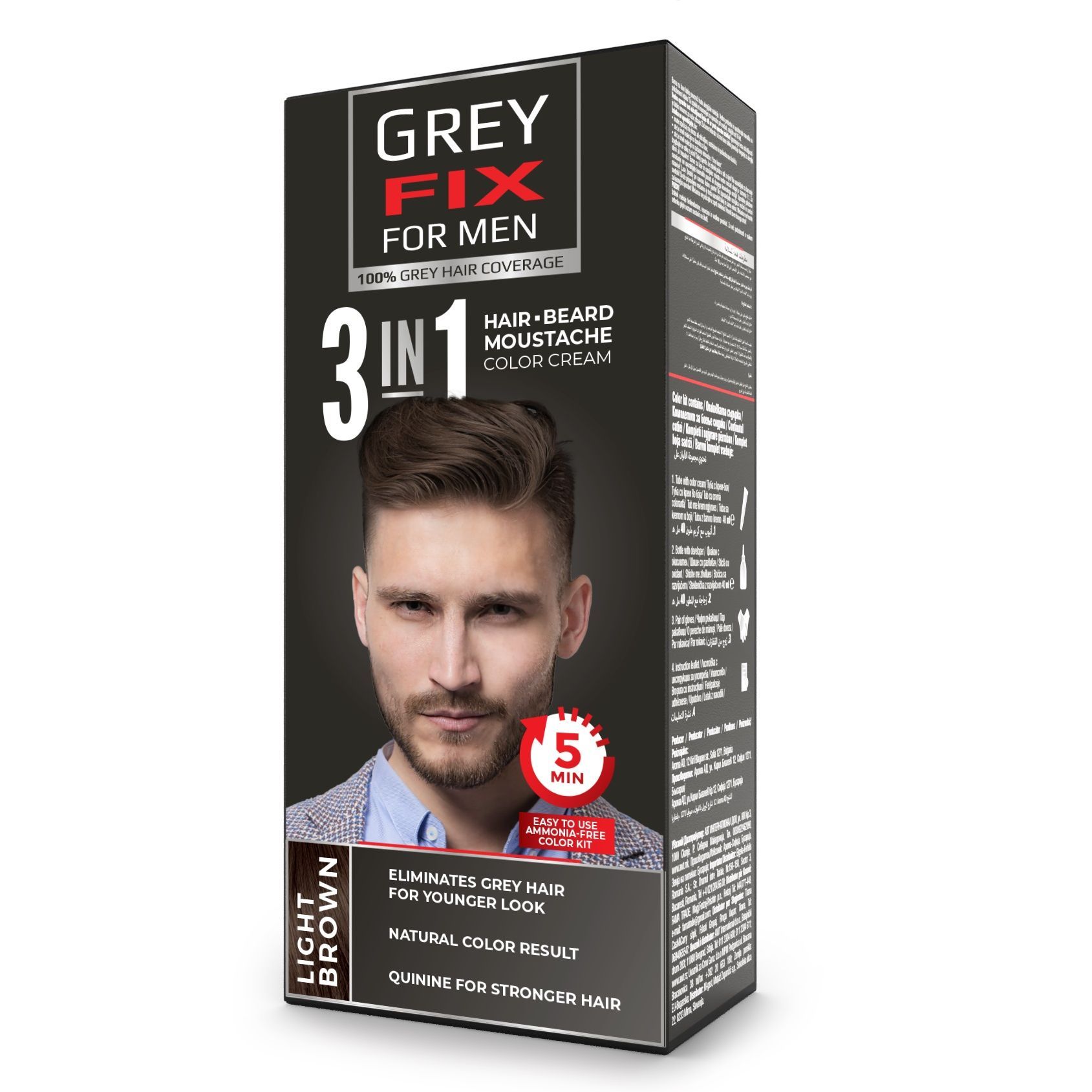 Aroma GreyFix 3in1 Крем-боя за коса, брада и мустаци, Light Brown