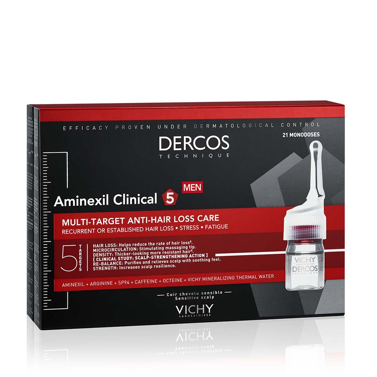 Vichy Dercos Aminexil Clinical 5 Терапия против косопад за мъже x21 ампули