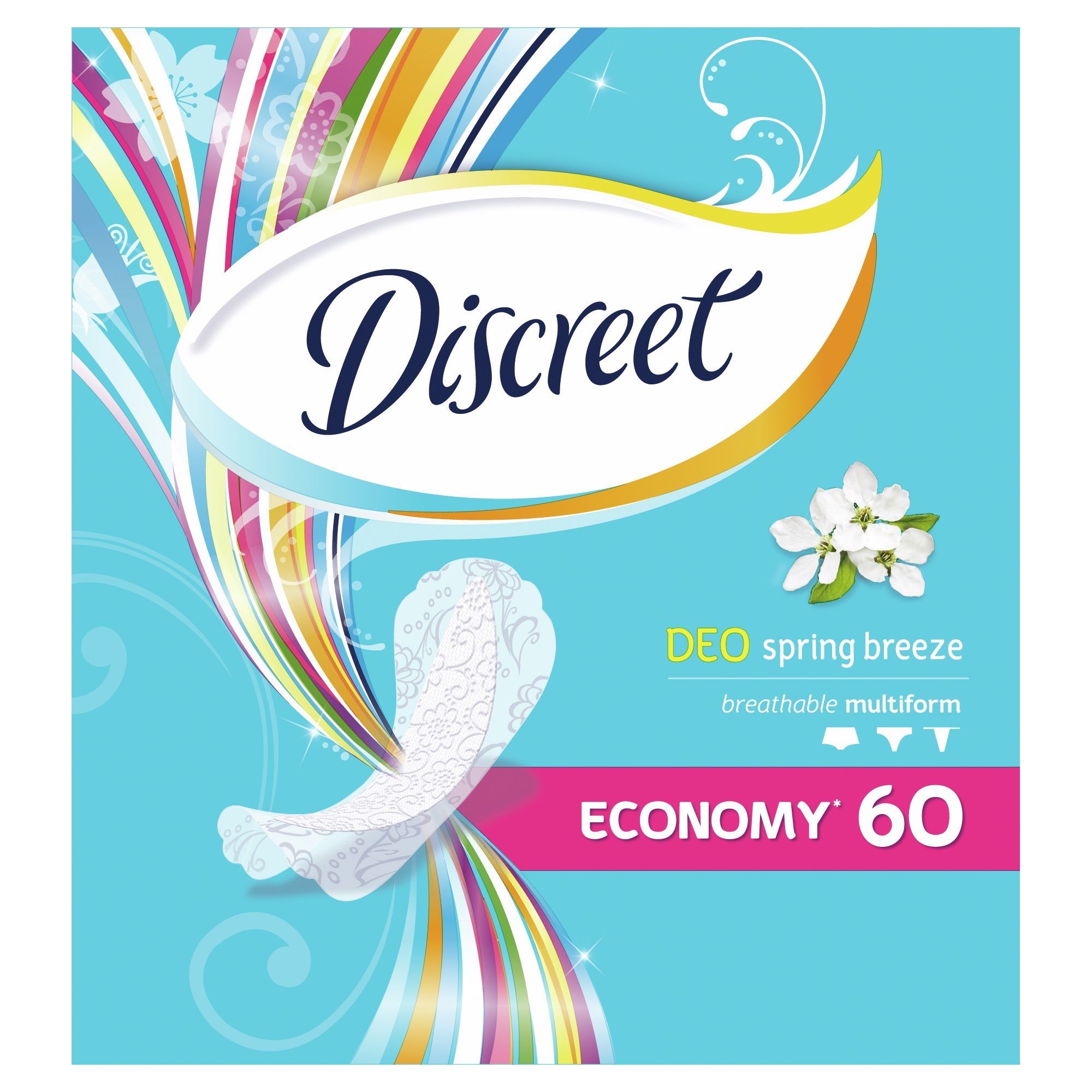 Discreet Deo Spring Breeze Ежедневни дамски превръзки с мултиформа х60 броя