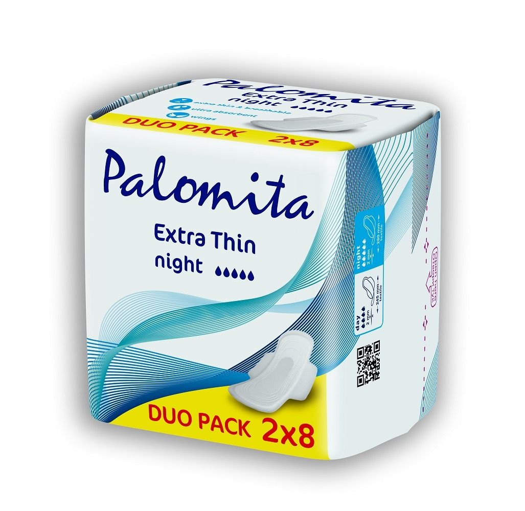 Palomita Extra Thin Нощни дамски превръзки х16 броя