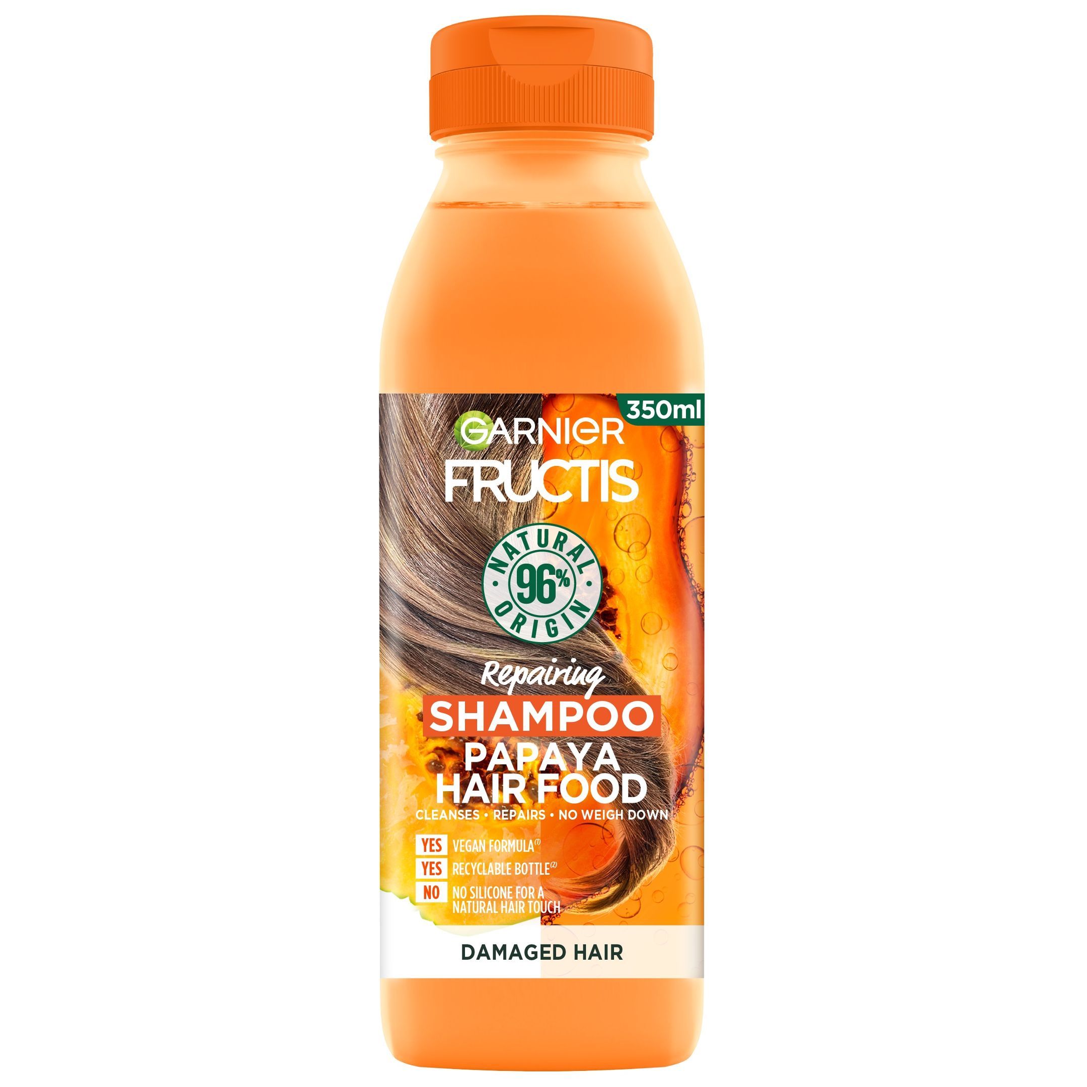 Garnier Fructis Papaya Hair Food Възстановяващ шампоан за увредена коса с папая х350 мл