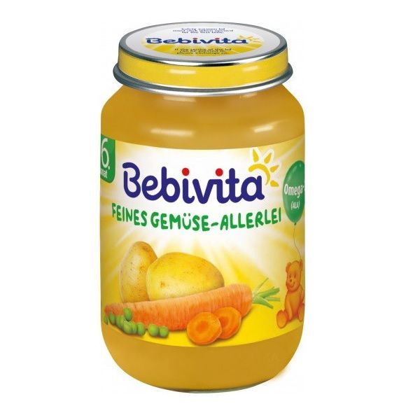 Bebivita Пюре различни зеленчуци от 6 месечна възраст х190 грама