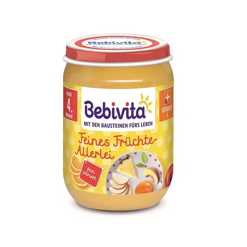 Bebivita Пюре различни плодове от 4 месечна възраст х190 грама