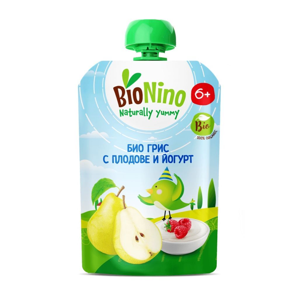 Bionino Био грис с плодове и йогурт 6м+ х90 г