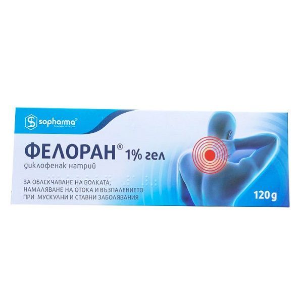 Фелоран 1% Гел при болка и възпаление в сухожилията х120 грама Sopharma
