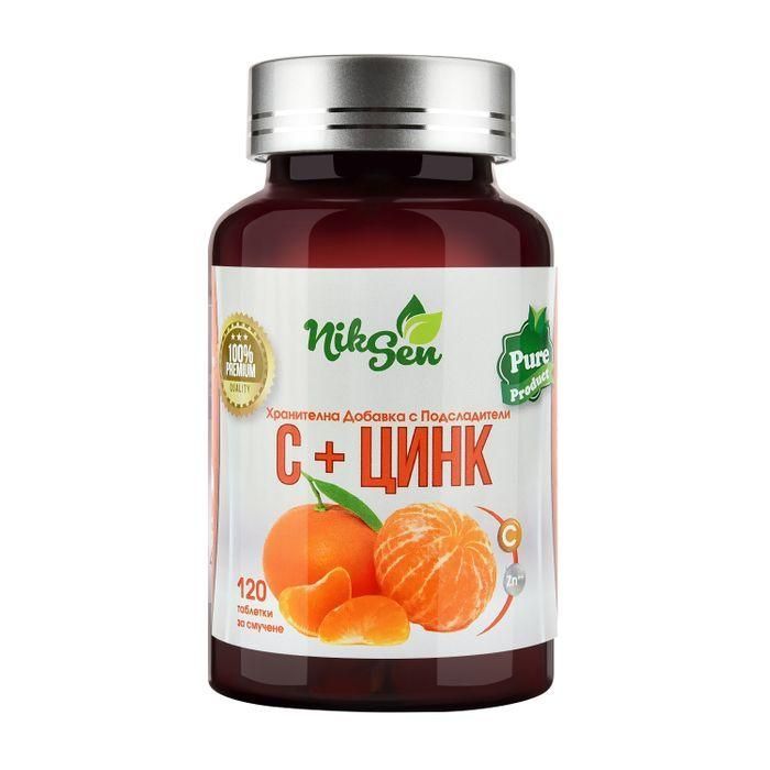 Витамин С и цинк х120 таблетки за смучене NikSen