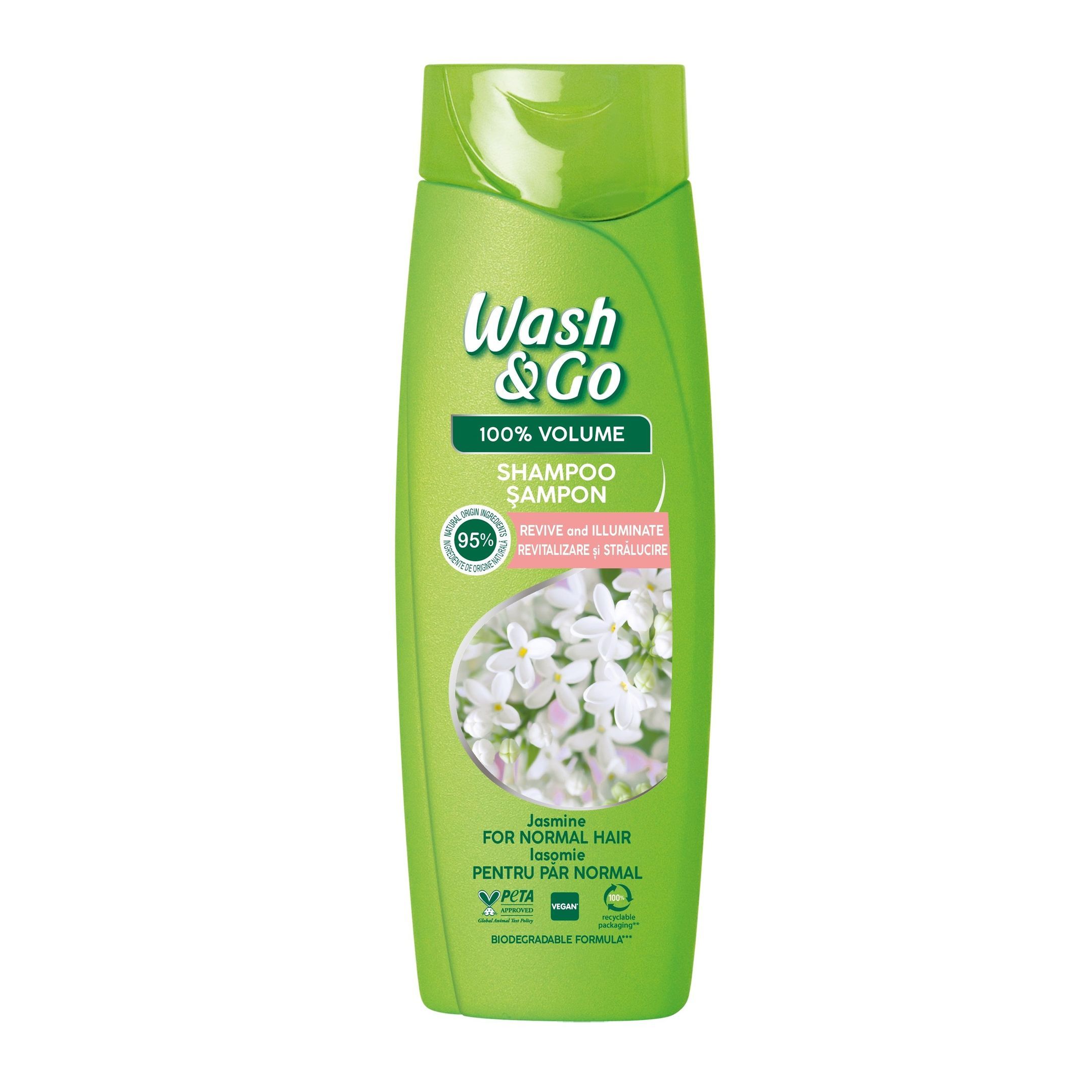 Wash & Go Шампоан с жасмин за обем за нормална коса х360 мл