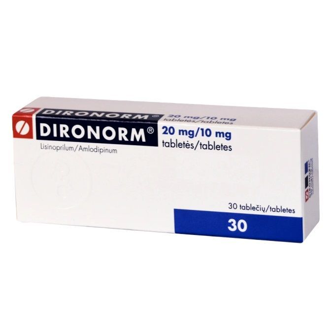 Диронорм 20 mg/10 mg х30 таблетки Gedeon Richter