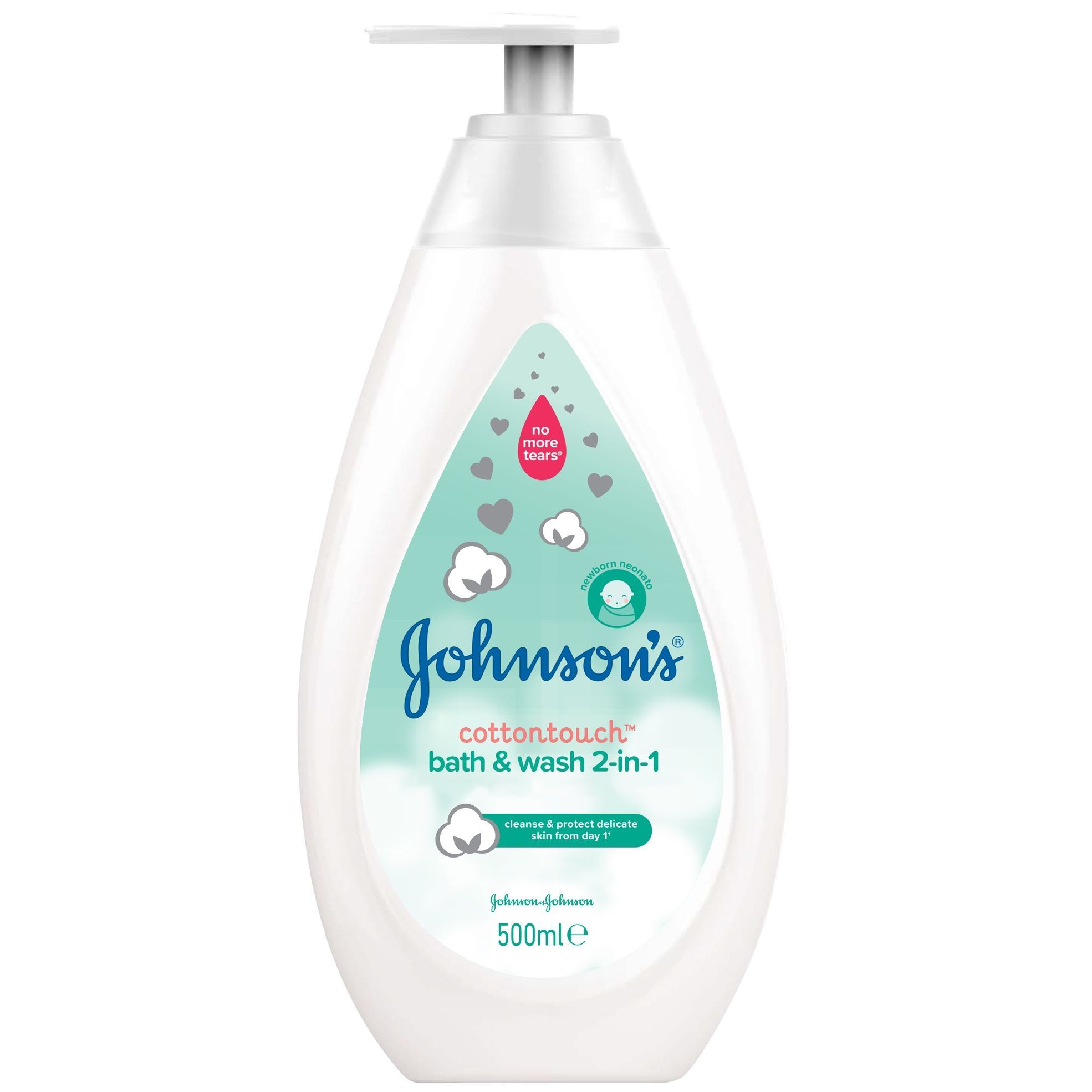 Johnson's Cottontouch 2 в 1 Шампоан за коса и тяло x500 мл