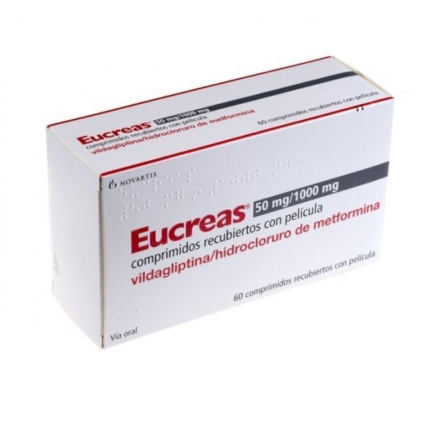 Eucreas 50 mg/1 000 mg х60 филмирани таблетки Novartis