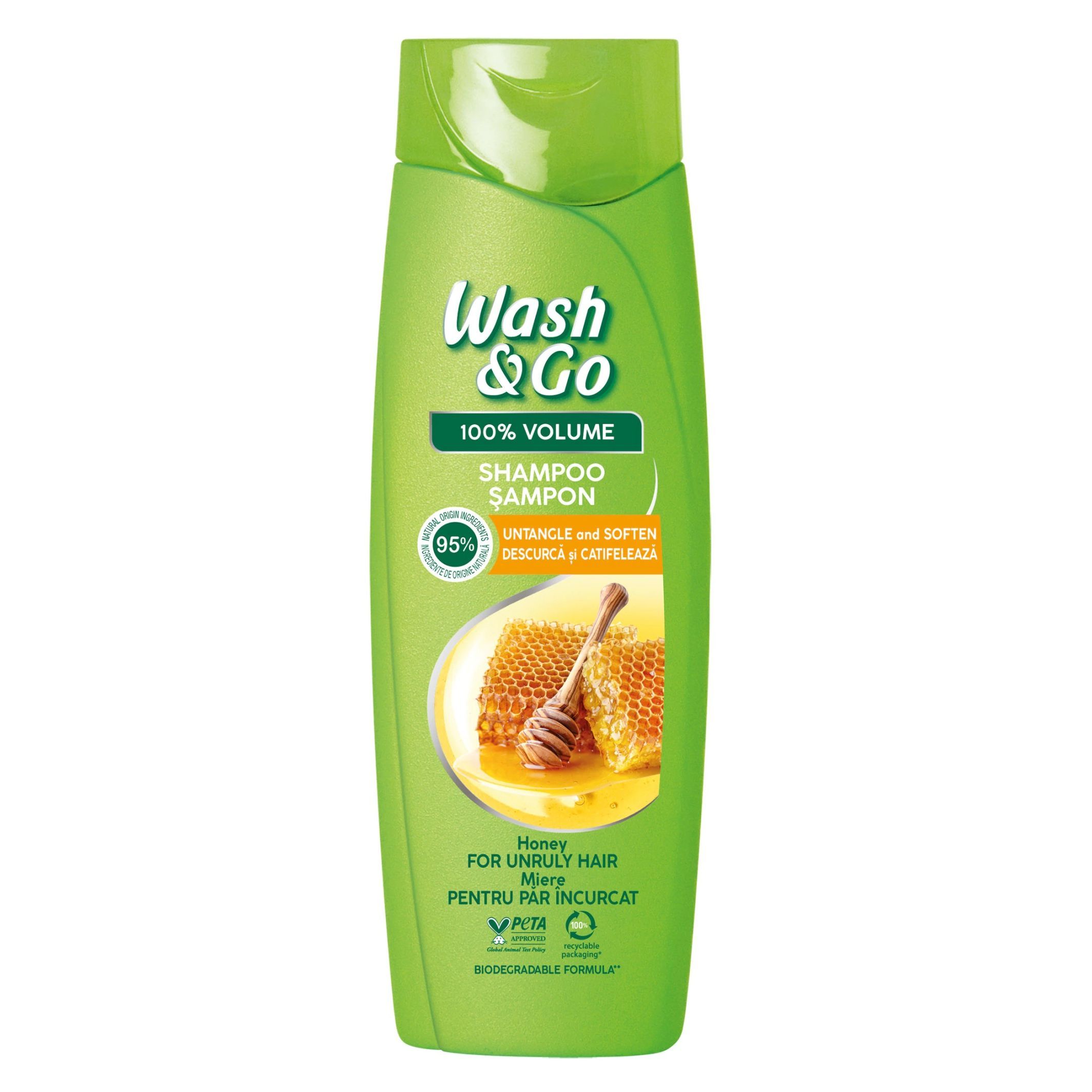 Wash & Go Шампоан с мед за обем за непокорна коса х360 мл