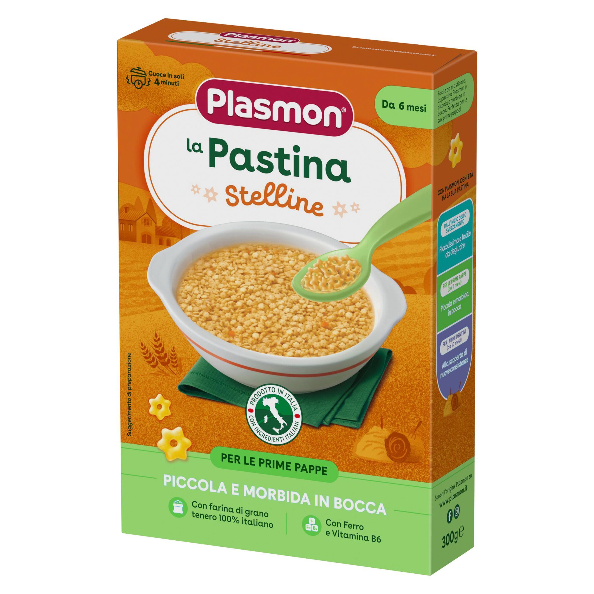Plasmon Бебешка паста Stelline 6+месеца x300 грама