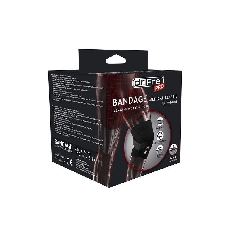 Dr. Frei Sport Медицински еластичен бинт със средна разтегливост 8 cm х 3 m