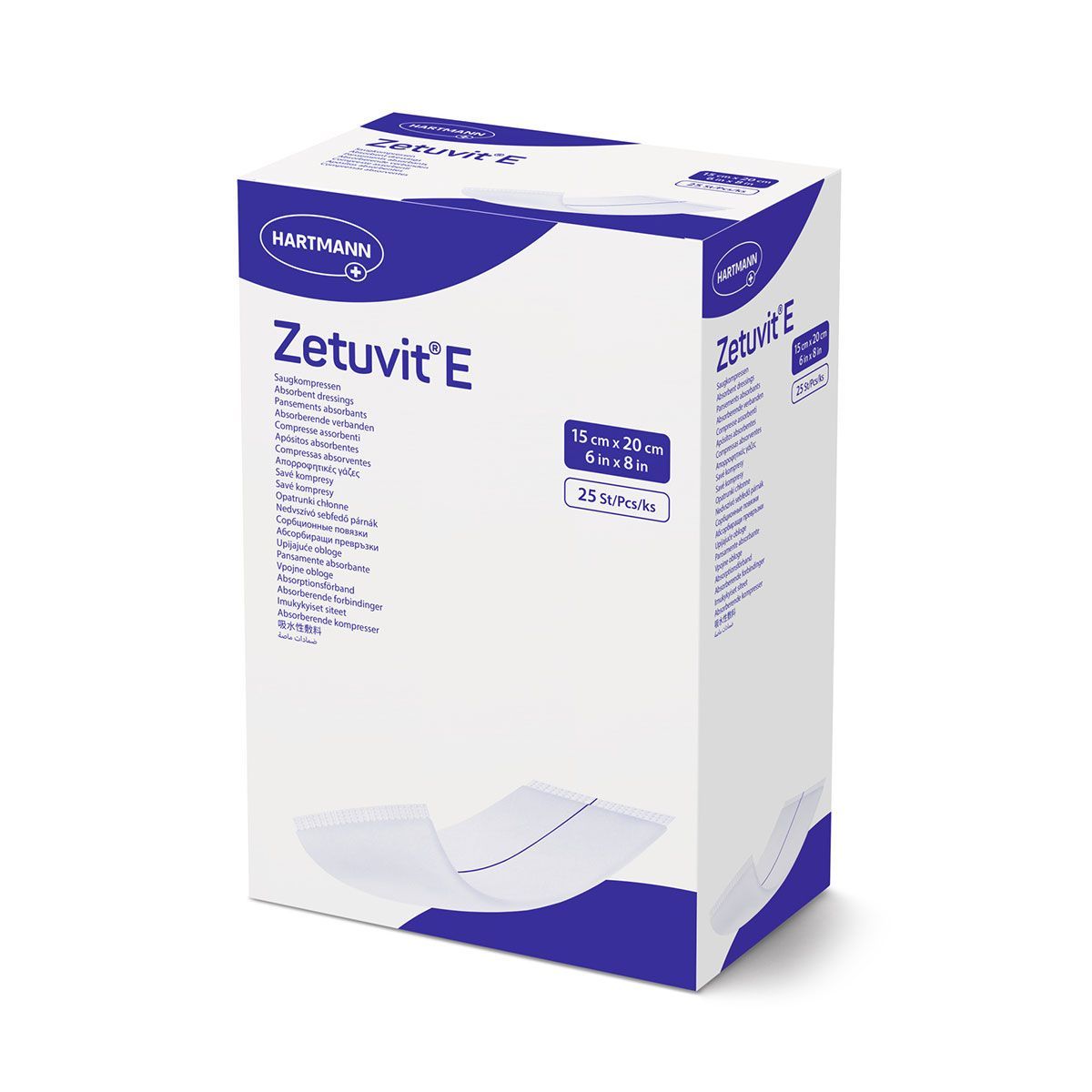 Hartmann Zetuvit E Хипоалергична четирислойна превръзка 15x20 см x25 броя