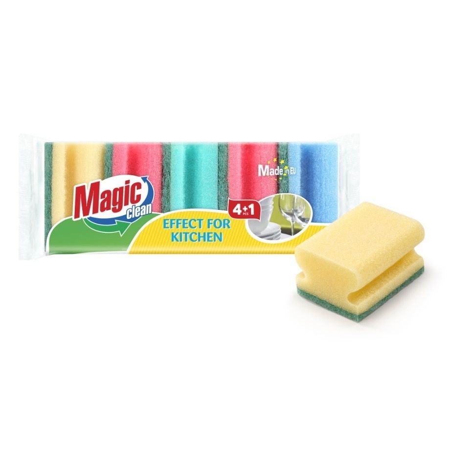 Magic Clean Домакинска гъба с канал x4+1 броя