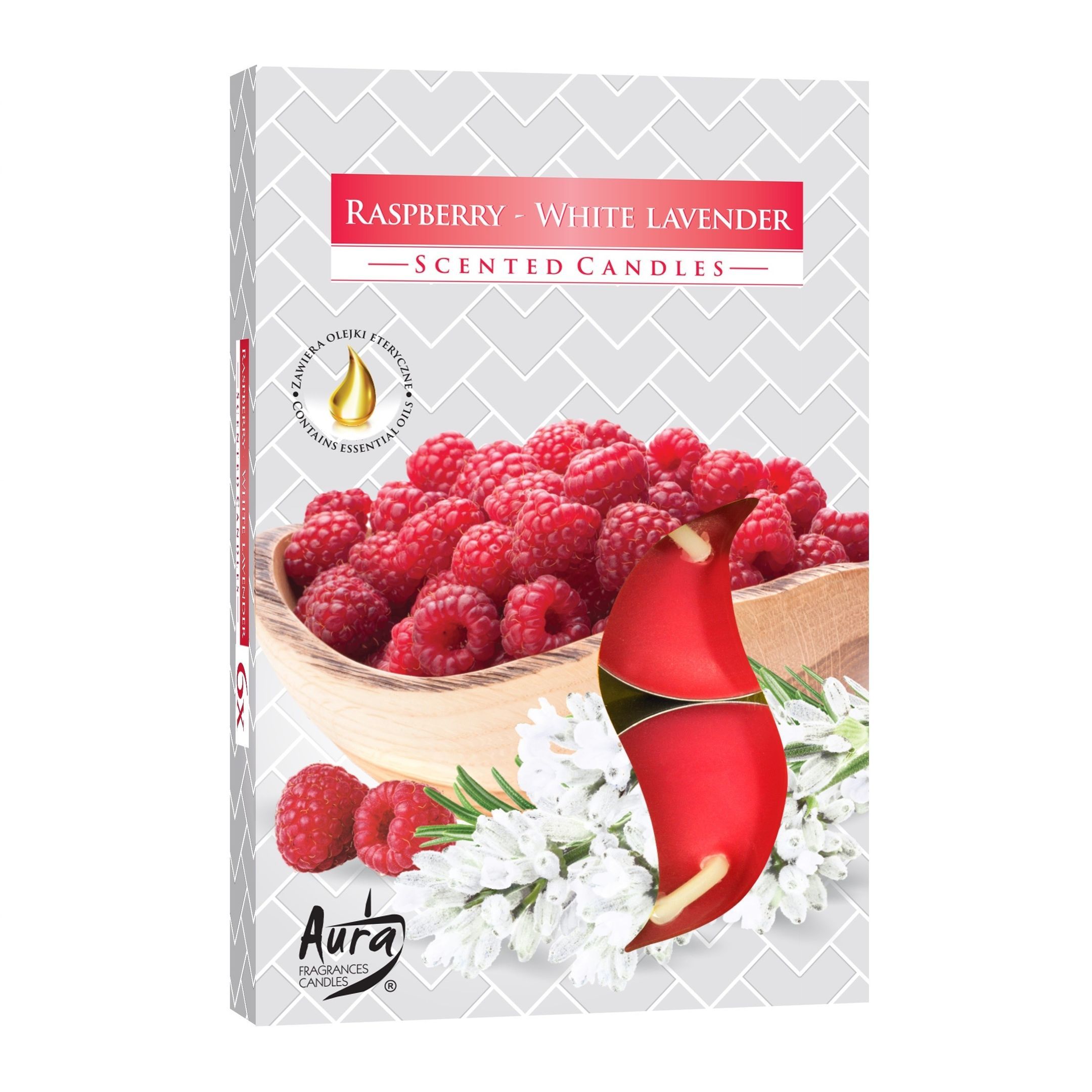 Bispol Ароматни чаени свещи Rasberry & White Lavender x6 броя