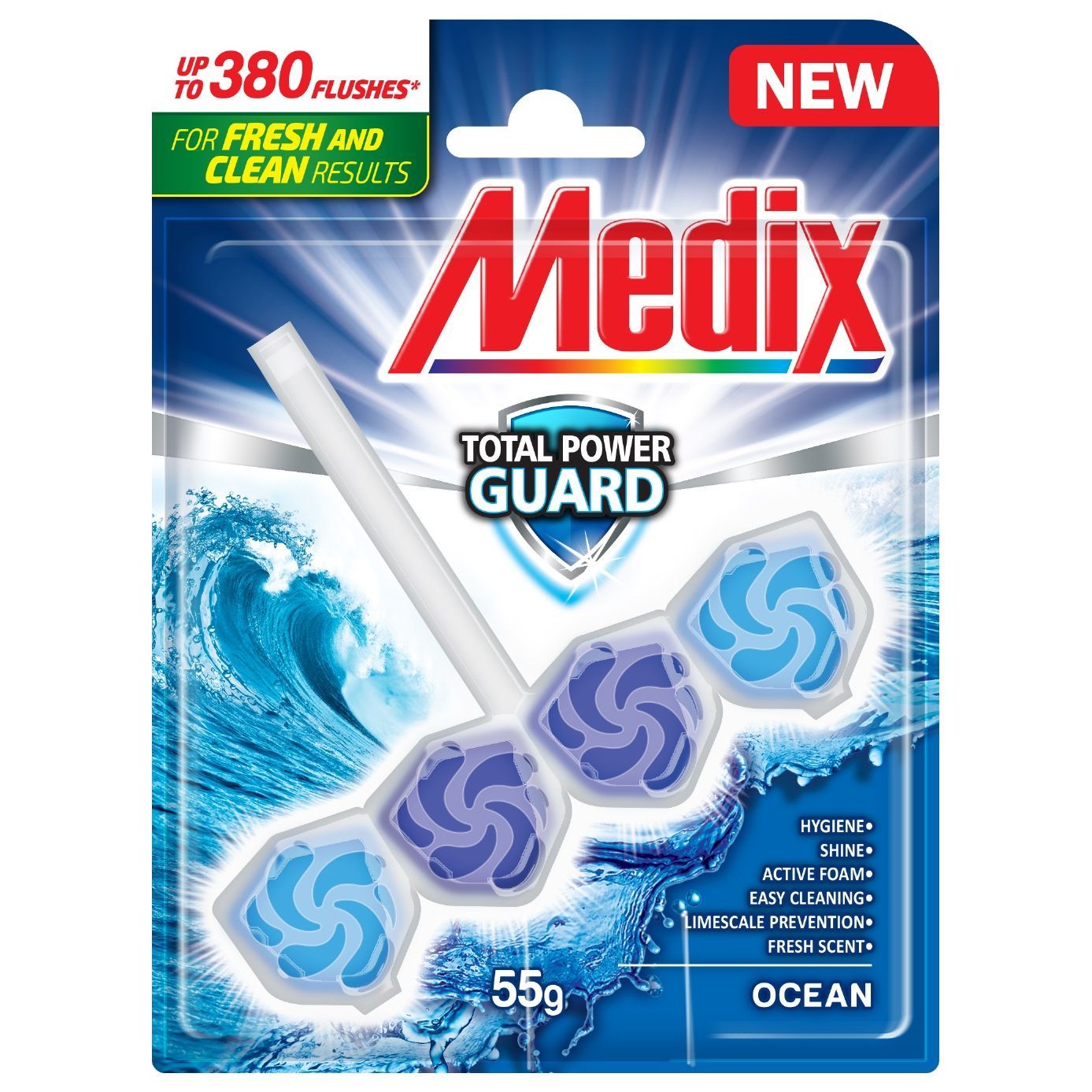 Medix WC Fresh Drops Ocean Твърдо тоалетно блокче с аромат на океан x55 грама