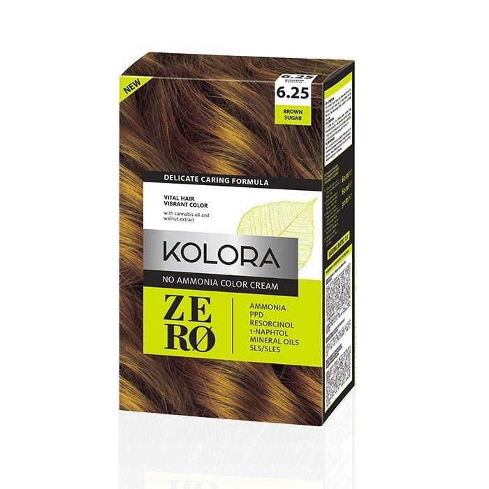 Kolora Zero Безамонячна полутрайна крем-боя за коса 6.25 Кафява захар
