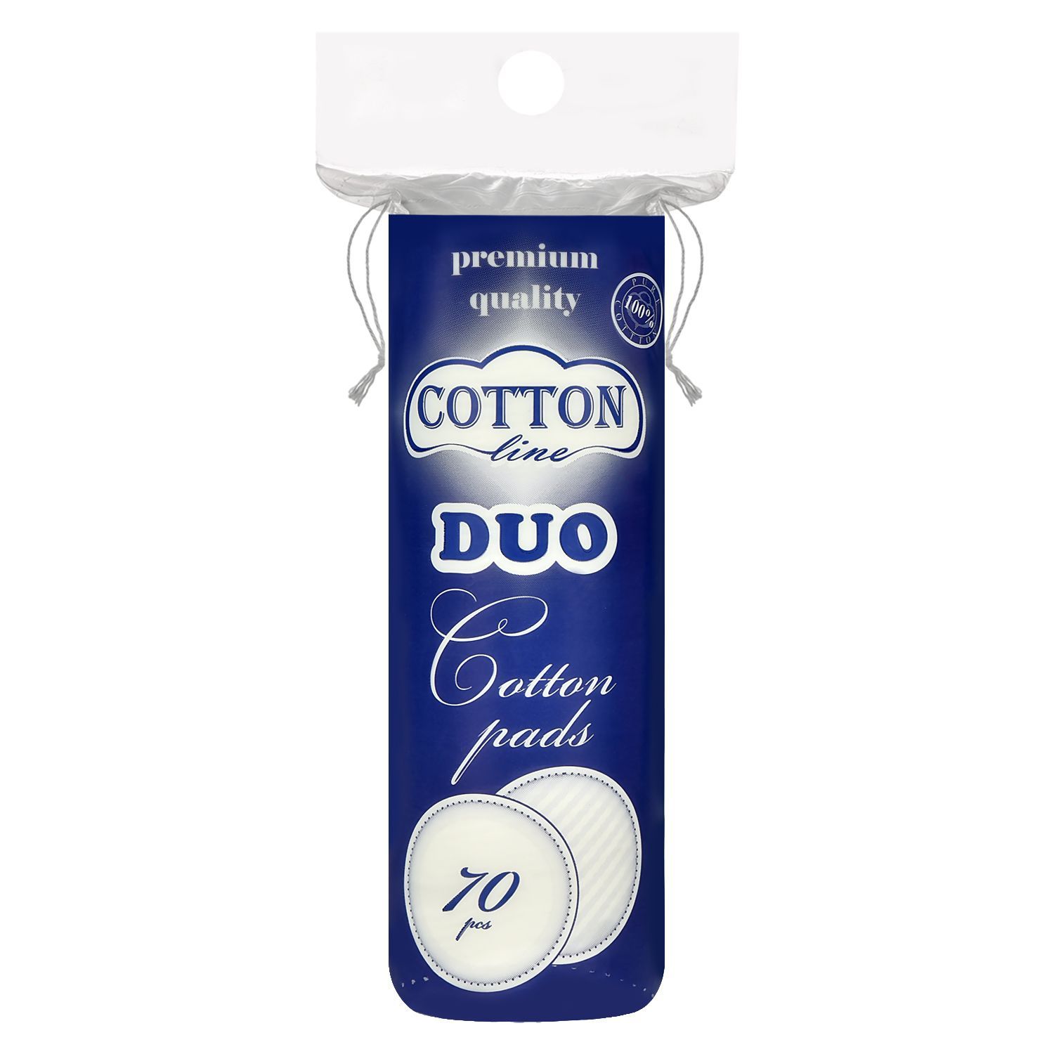 Cotton Line Duo Памучни тампони за почистване на грим x70 броя