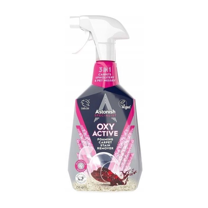 Astonish Oxy Active Почистващ спрей-шампоан за килими и дамаски x750 мл
