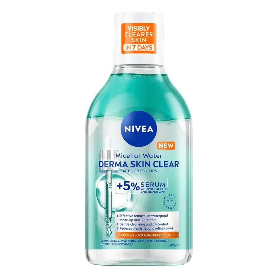 Nivea Derma Skin Clear мицеларна вода със серум, за кожа склонна към акне х400 мл