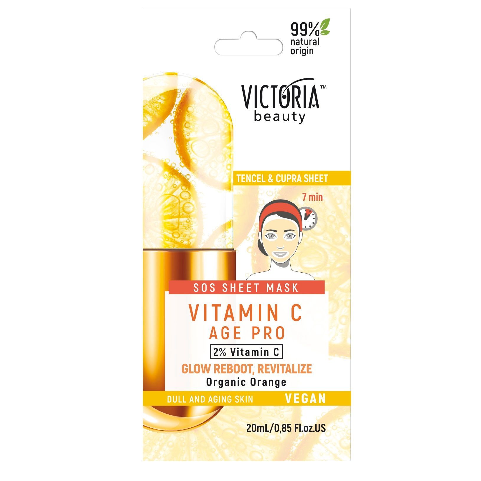 Victoria Beauty Vitamin C Age Pro SOS Лист маска за лице x20 мл