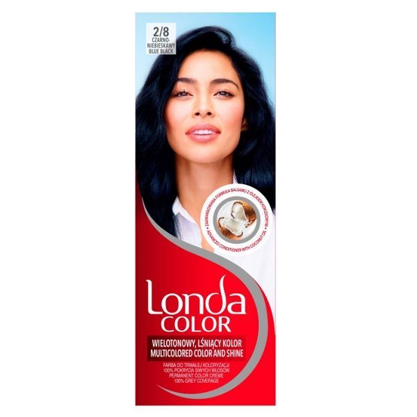 Londa Color Перманентна крем-боя за коса, 2/8 Черен със син оттенък