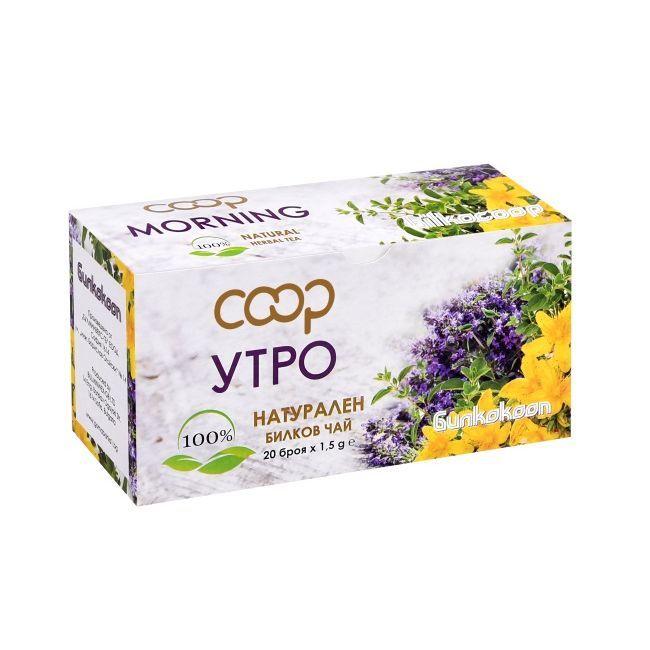 Coop Натурален билков чай Утро х20 филтърни пакетчета