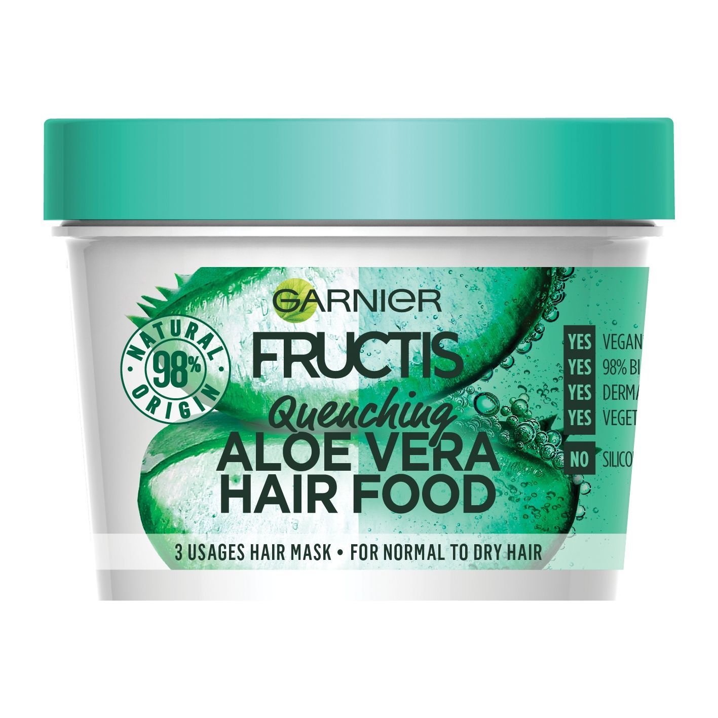 Garnier Fructis Aloe Vera Hair Food Хидратираща маска за нормална до суха коса с алое вера х390 мл