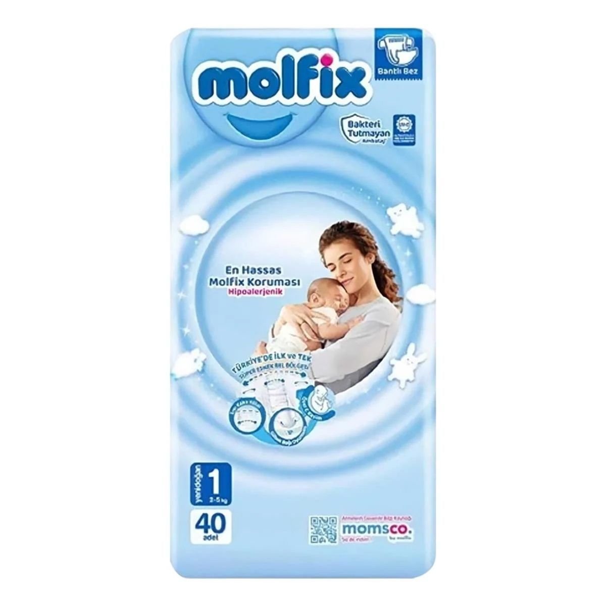 Molfix 1 Newborn Пелени за бебета 2-5 кг х40 броя