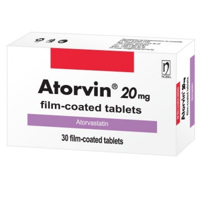 Аторвин 20 mg х30 филмирани таблетки Nobel