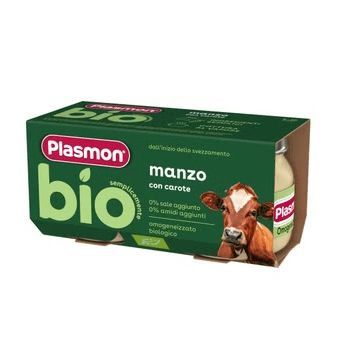 Plasmon Bio Пюре от говеждо месо с моркови за деца от 6-ия месец 2x80 грама