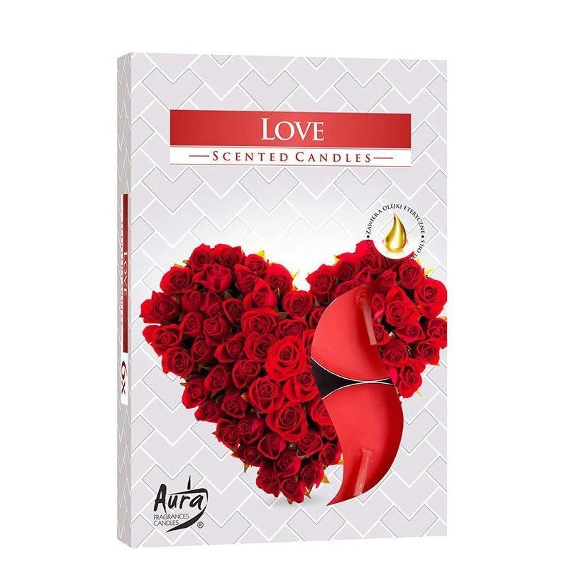 Bispol Ароматни чаени свещи Love x6 броя