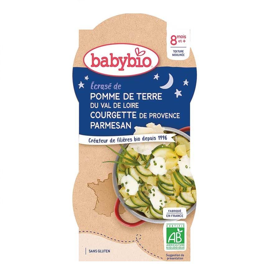 Babybio Био меню ''Лека нощ "тиквички, картофи и пармезан за деца над 8 месеца 2x200 грама