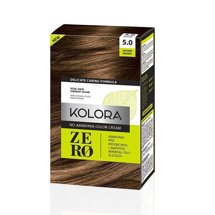 Kolora Zero Безамонячна полутрайна крем-боя за коса 5.0 Златист коняк