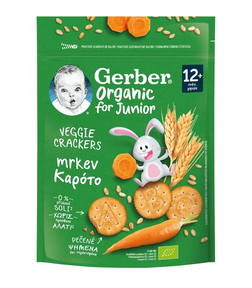Gerber Organic Пшеничени крекери с морков, за деца от 12-ия месец х100 грама