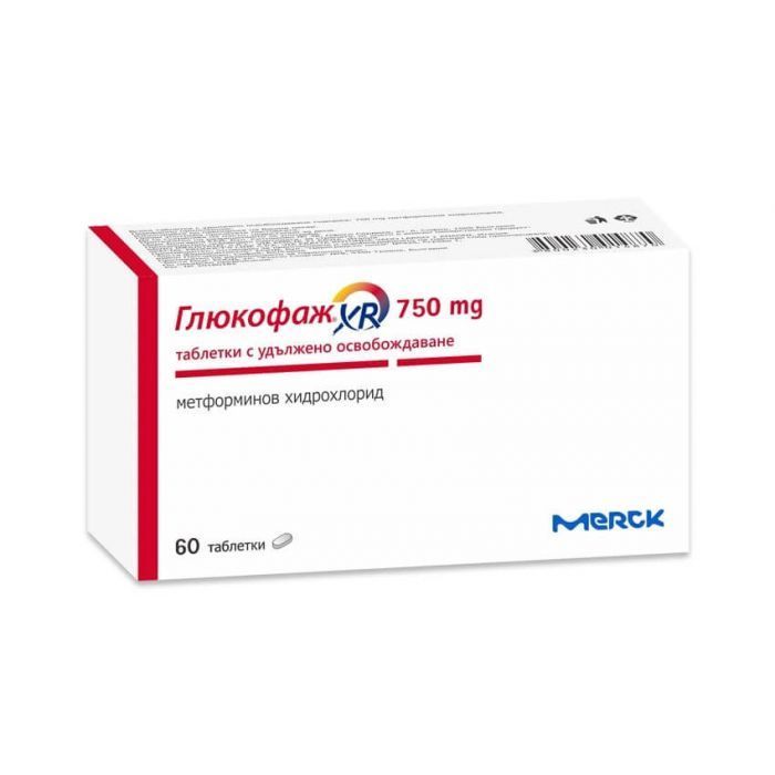 Глюкофаж XR 750 mg х60 таблетки с удължено освобождаване Беста Мед